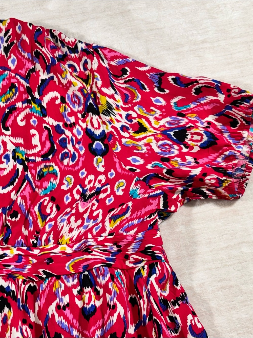 BloomChic Hot Pink Multicolor Ikat Maxi Dress - Picture 6 of 16